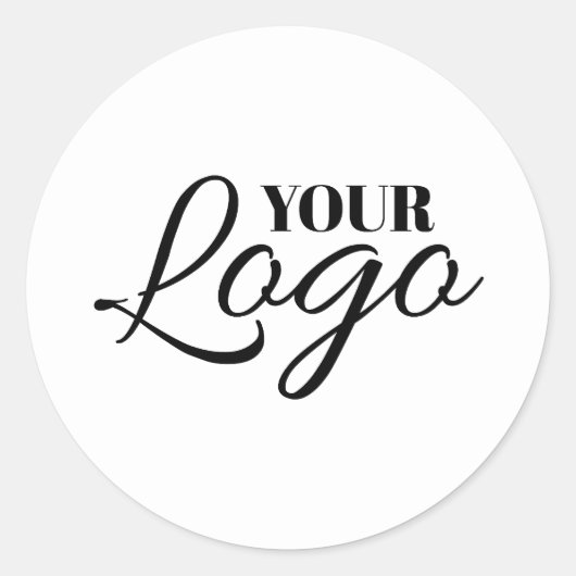 Minimalistisch Witte Logo Ronde Sticker (Voorkant)