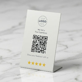 Minimalistisch Witte Moderne QR Feedback Design Reclamebord Met Voetstuk