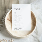 Minimalistisch witte tabel nummer 1 Zitkaarten Kaart