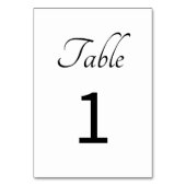 Minimalistisch: Witte tafel nummer Kaart (Achterkant)