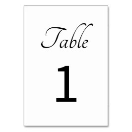 Minimalistisch: Witte tafel nummer Kaart