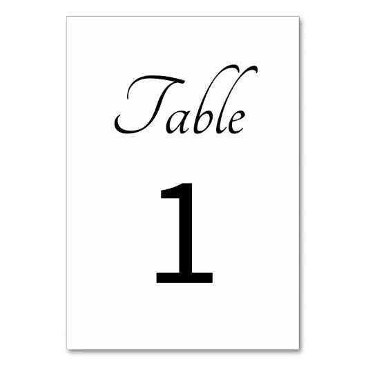 Minimalistisch: Witte tafel nummer Kaart (Voorkant)