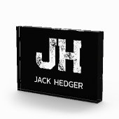MINIMALISTISCH WITTE TWEELITTER MONOGRAMMENAAM ZWA FOTOBLOKKEN (Rechts)