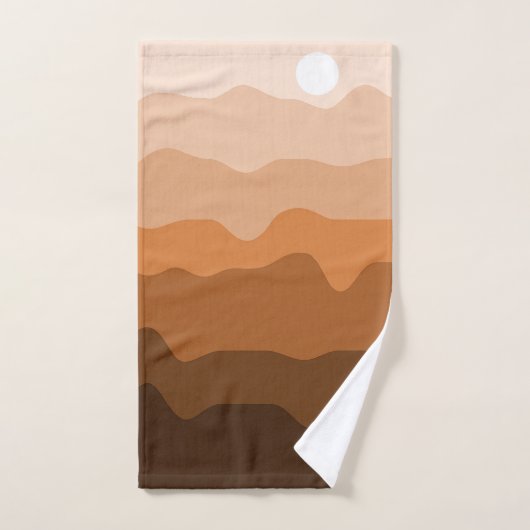 Minimalistisch woestijnlandschap met zon bad handdoek (Handdoek)