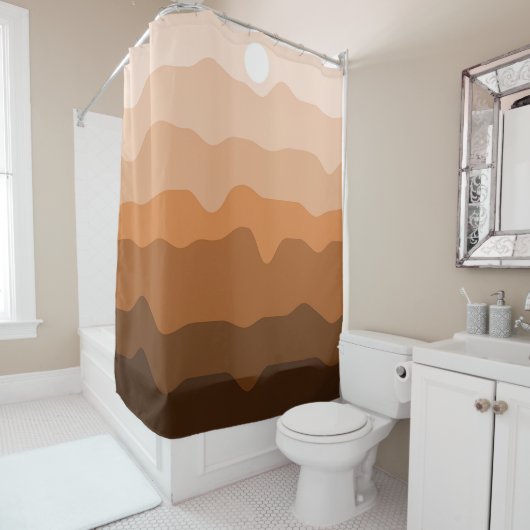 Minimalistisch woestijnlandschap met zon douchegordijn (In situ)