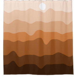 Minimalistisch woestijnlandschap met zon douchegordijn