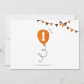 Minimalistisch Woodland Fox Eerste verjaardag Uitn Kaart (Achterkant)