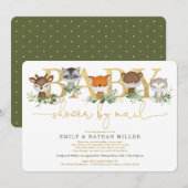 Minimalistisch Woodland Greenery Baby shower per p Kaart (Voorkant / Achterkant)