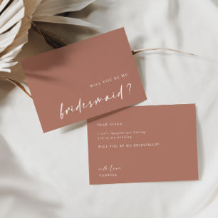 Minimalistisch: word je mijn Bridesmaid-uitnodigin Kaart