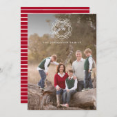 Minimalistisch Wreath | Jonge kerstfoto Feestdagenkaart (Voorkant / Achterkant)