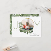Minimalistisch Wreath | Joy | Kerstfoto Kaart (Voorkant / Achterkant in situ)
