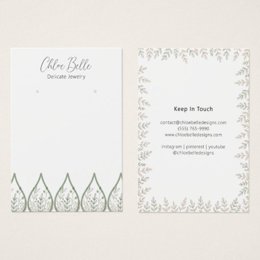 Minimalistisch zacht gebladerte kaars artwork visitekaartje (Voorkant /achterkant)