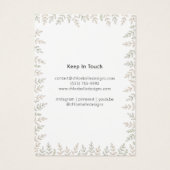 Minimalistisch zacht gebladerte kaars artwork visitekaartje (Achterkant)