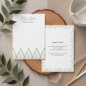 Minimalistisch zacht gebladerte kaars artwork visitekaartje