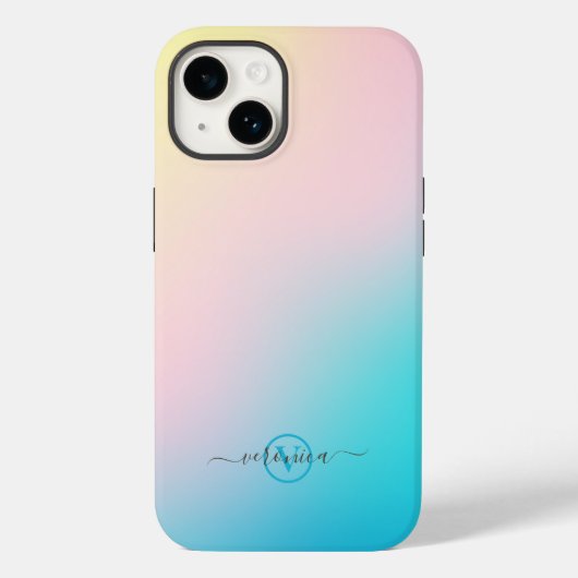 Minimalistisch Zacht Gradiënt Modern Monogram Case-Mate iPhone Case (Achterkant)