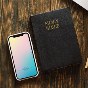 Minimalistisch Zacht Gradiënt Modern Monogram Case-Mate iPhone 14 Hoesje