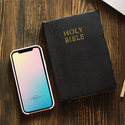 Minimalistisch Zacht Gradiënt Modern Monogram Case-Mate iPhone Case