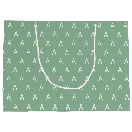 Minimalistisch zacht groen monogram groot cadeauzakje (Achterkant)
