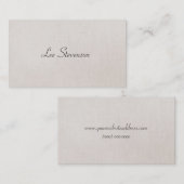 Minimalistisch zacht linnen Visitekaartje (Voorkant / Achterkant)
