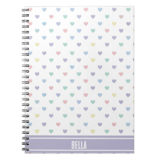 Minimalistisch Zacht Pastel Hart Patroon Persoonli Notitieboek