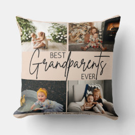 Minimalistisch Zacht Roze Beste Grootouders Foto Kussen