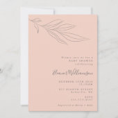 Minimalistisch zacht roze boho botanisch Baby show Kaart (Voorkant)