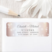 Minimalistisch zacht roze foliescript bruiloft etiket (Insitu)