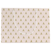 Minimalistisch zacht roze monogram groot cadeauzakje (Achterkant)