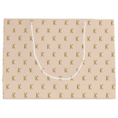 Minimalistisch zacht roze monogram groot cadeauzakje (Achterkant)