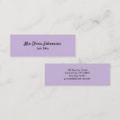 Minimalistisch zacht violette mini-Visitekaartje Mini Visitekaartje (Voorkant / Achterkant)