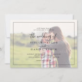 minimalistisch | Zachte horizontale fotobruiloft Kaart (Voorkant)