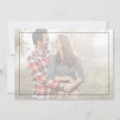 minimalistisch | Zachte horizontale fotobruiloft Kaart (Achterkant)