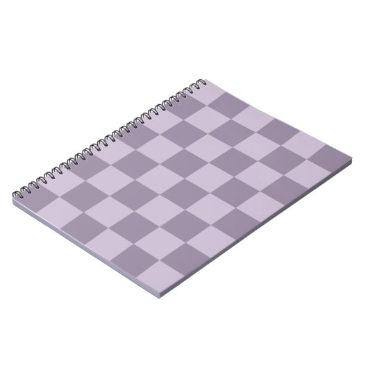 Minimalistisch Zachte Lavendel Schachbrett Patroon Notitieboek (Linkerzijde)