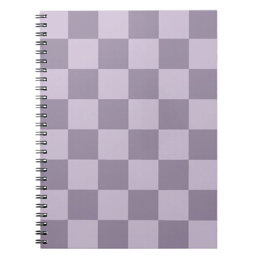 Minimalistisch Zachte Lavendel Schachbrett Patroon Notitieboek (Voorkant)