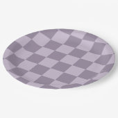 Minimalistisch Zachte Lavendel Schachbrett Patroon Papieren Bordje (Gekanteld)