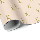 Minimalistisch Zachte Roze Monogram Cadeaupapier (Rol Hoek)