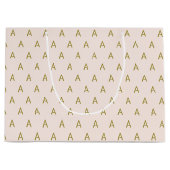 Minimalistisch Zachte Roze Monogram Groot Cadeauzakje (Voorkant)