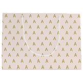 Minimalistisch Zachte Roze Monogram Groot Cadeauzakje (Achterkant)