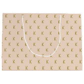 Minimalistisch Zachte Roze Monogram Groot Cadeauzakje (Achterkant)