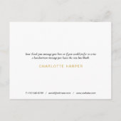 Minimalistisch Zakelijk Bedank Script  Gouden Hart Briefkaart (Achterkant)