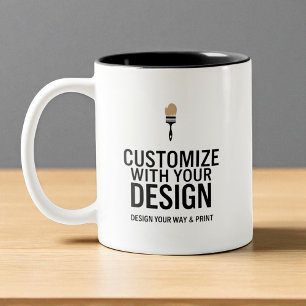 Minimalistisch zakelijk bedrijf merk tweekleurige koffiemok