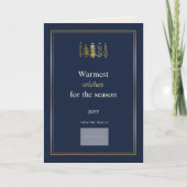 Minimalistisch zakelijk bedrijfslogo Navy Goud Bom Feestdagen Kaart (Voorkant)