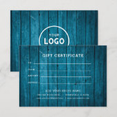 Minimalistisch zakelijk cadeaubewijs met logo (Voorkant / Achterkant)
