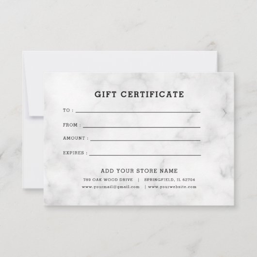 Minimalistisch zakelijk cadeaubewijs met logo (Voorkant)