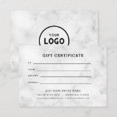 Minimalistisch zakelijk cadeaubewijs met logo (Voorkant / Achterkant)