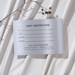 Minimalistisch zakelijk cadeaubewijs met logo