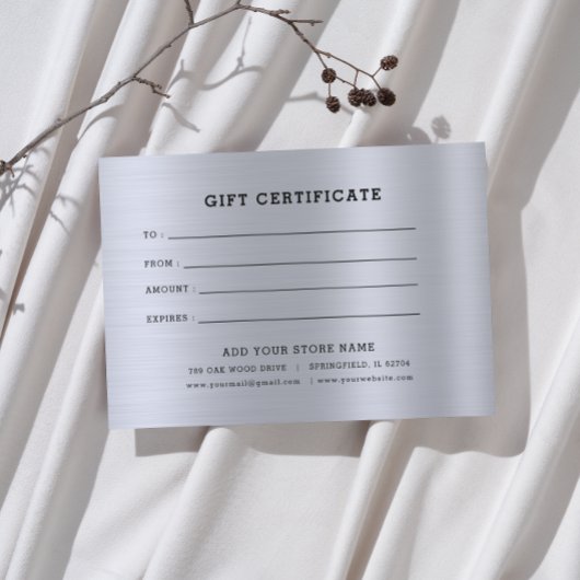 Minimalistisch zakelijk cadeaubewijs met logo