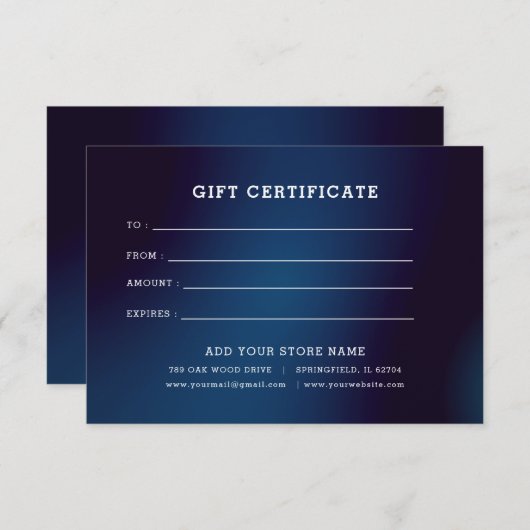 Minimalistisch zakelijk cadeaubon met Logo (Voorkant / Achterkant)