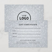 Minimalistisch zakelijk cadeaubon met logo (Voorkant / Achterkant)