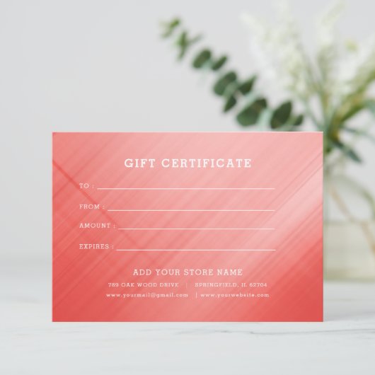 Minimalistisch zakelijk cadeaubon met Logo (Staand voorkant)